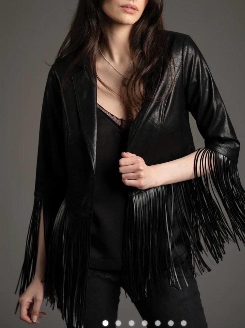 Little Lies Fringe Jagger Jacket Faux Leather Punk Goth NWT
